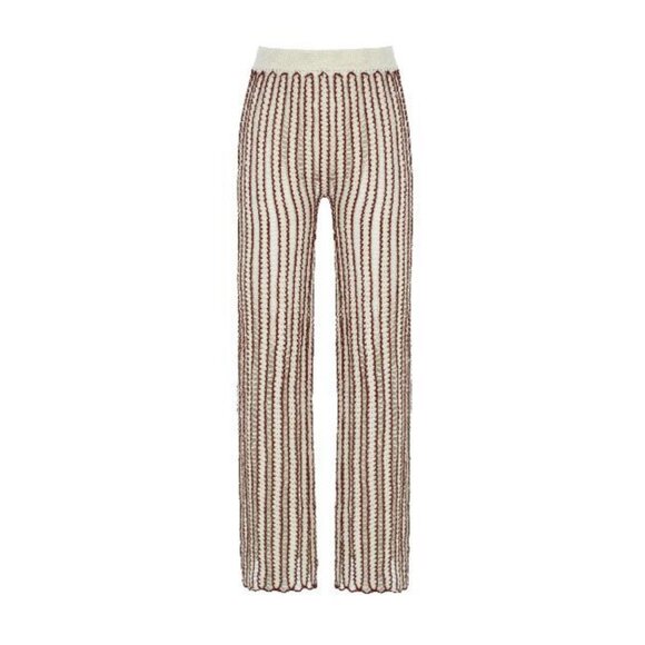 NWT My Beachy Side Hand-Crochet Elastic Waist Pants Gold Flame Size S - Picture 9 of 9